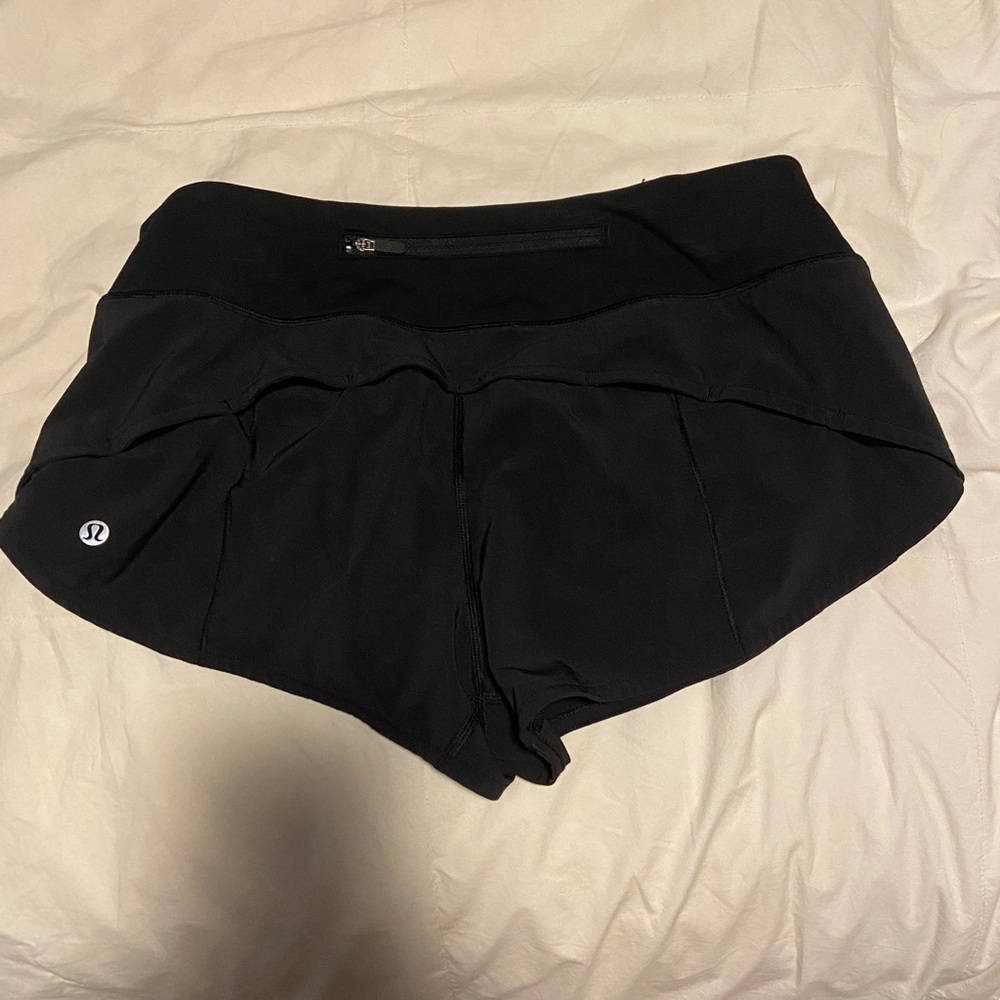 LULULEMON Black Speed Up Shorts 2.5” Inseam Liner Adjustable Waist Vented 6 Reg